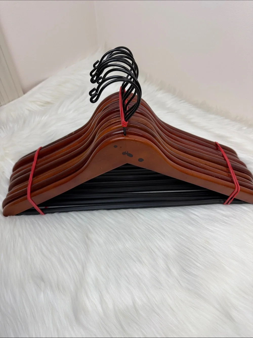 Brookstone Premium Wooden Suit Hangers in Mahogany  - Set of 10